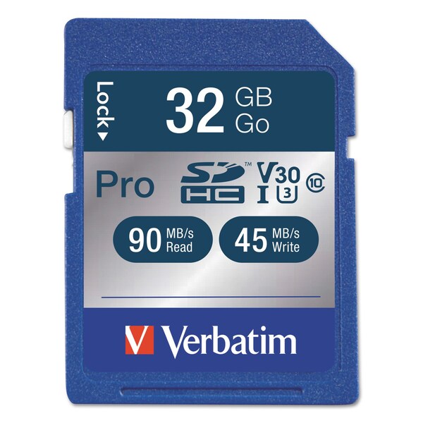 Verbatim Pro 600X SDHC UHS1 Memory Card, 32GB 98047 Zoro